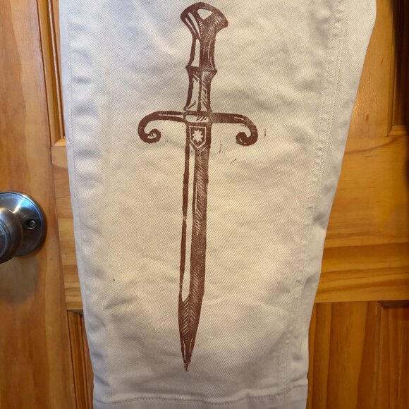 EVERLANE The Straight Leg Crop *Hand-Printed* Sandstone Size 12/14 - Picture 3 of 10